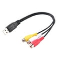 thumbnail image 2 of Adaptador de 2 conectores USB macho a 3 conectores RCA hembra, convertidor de audio, vídeo, AV, cable A/V para HDTV, TV, televisión, cable de cable, 2 of 8
