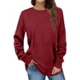 thumbnail image 1 of Sweats à Capuche Unis Automne Hiver Simple Casual Manches Longues et Taille Col Rond à Capuche en Bas en Vrac, 1 of 7