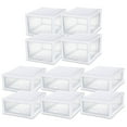 thumbnail image 1 of Sterilite Clear Stacking Closet Storage Drawers Set, 27 Quart (4 pack) & 16 Quart (6 pack), 1 of 12