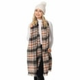 thumbnail image 6 of Emanuel Geraldo Ladies' Faux Fur Pom Plaid Hat, Scarf & Glove Set, White/Pink - One Size, 6 of 7