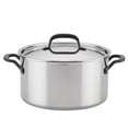 thumbnail image 1 of Stock Pot KitchenAid de acero inoxidable pulido, 5 capas, 8 litros, 1 of 9