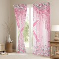 thumbnail image 3 of Homewish Initial Letter K Blackout Curtains Set of 2 (52x84 Each),Pink Sequin Print Window Curtains,3D Diamond Curtains and Drapes For Girl,Breathable Bedroom Decoration, 3 of 6