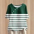 thumbnail image 2 of Tops de Lino para Mujeres Imprimir Suéter Cuello Redondo Manga Corta Superior Poliéster, Blusa de Moda Casual para la Primavera Y el Verano, 2 of 5