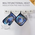 thumbnail image 4 of Yayeee Oven Mitts and Pot Holder Set of 2 Heat Resistant Kitchen Gloves Baking Hot Pad, Beautiful Floral Moon, 4 of 5