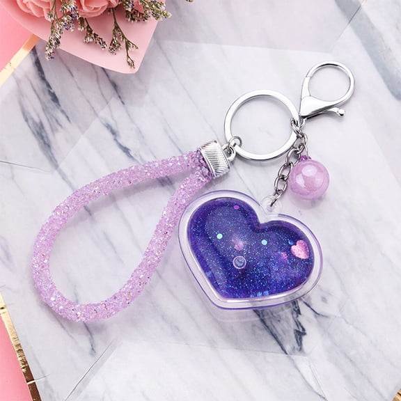 Raindrops Sequins Keychain Pendant Fashion Shiny Pendants for Hanging Keys Made of Acrylic Alloy Multi Color 3 Inch