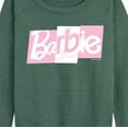 thumbnail image 3 of Barbie - Pink and White Block Mixed Font Logo - Women's Lightweight French Terry Long Sleeve Shirt, 3 of 5