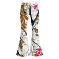thumbnail image 3 of Grblisyd School Uniform Pants for Girls Flare High Elastic Waist Dress Trousers Back to School Clothes Teens Camo Maple Leaf Print Stretchy Button Pant, 3 of 6