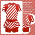 thumbnail image 2 of iiniim Kids Girls Candy Cane Christmas Costume Stripes Print One Piece Bodysuit Ballet Dance Gymnastic Leotard Biketard, 2 of 7