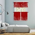 thumbnail image 5 of Red Botanical Kitchen Curtains Sets for Windows 36 Inch Length, Farmhouse Spring Summer Flower Rod Pocket Window Treatments Tier Curtains and Valances Set for Bedroom/Bathroom, 5 of 8