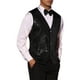 thumbnail image 4 of Chaleco sin mangas brillante de lentejuelas INSPIRE CHIC para hombres, corte slim fit, cuello en V, fiesta disco, lazo negro, 4 of 5