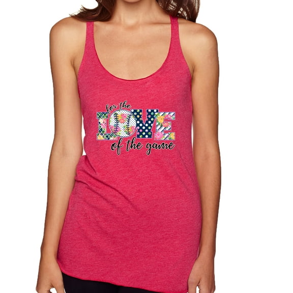 For the Love of the Game Sports Tri-Blend Racerback Tank Top, Shocking Pink, Small