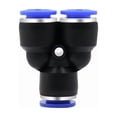 thumbnail image 3 of 3pcs PY Series Plastic Pneumatic Parts Fittings Y Type 3 Ways Blue Air Quick Connector Element One Touch Push, 3 of 6