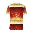 thumbnail image 3 of Haiem Hip Hop Hipster Baseball Jersey Button Down Shirts Sports Uniforms Men Women Jersey(Red Gold Glitter,3X-Large), 3 of 9