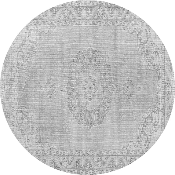 Ahgly Company Indoor Round Persian Gray Traditional Area Rugs, 4' Round
