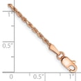 thumbnail image 2 of Primal Gold 14 Karat Rose Gold 1.8mm Diamond-cut Machine-made Rope Chain Bracelet, 2 of 2