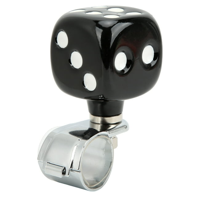 Power Handle , Labor Saving Comfortable Touch Prevent Fatigue Dice Shape Steering Wheel Knob Durable Use For 1.3in Thick Steering Wheels Black