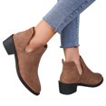 thumbnail image 5 of Mfakffe Ankle Boots for Women Chelsea Square Toe Chunky Low Heel Booties Comfortable Slip on Short Boots, 5 of 5