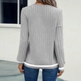 thumbnail image 5 of Womens Color Block Long Sleeve Shirt Fall Tops Fashion Outfits Dressy Casual V Neck Tunic Cute Clothes Sweater Trendy Gray XL, 5 of 5