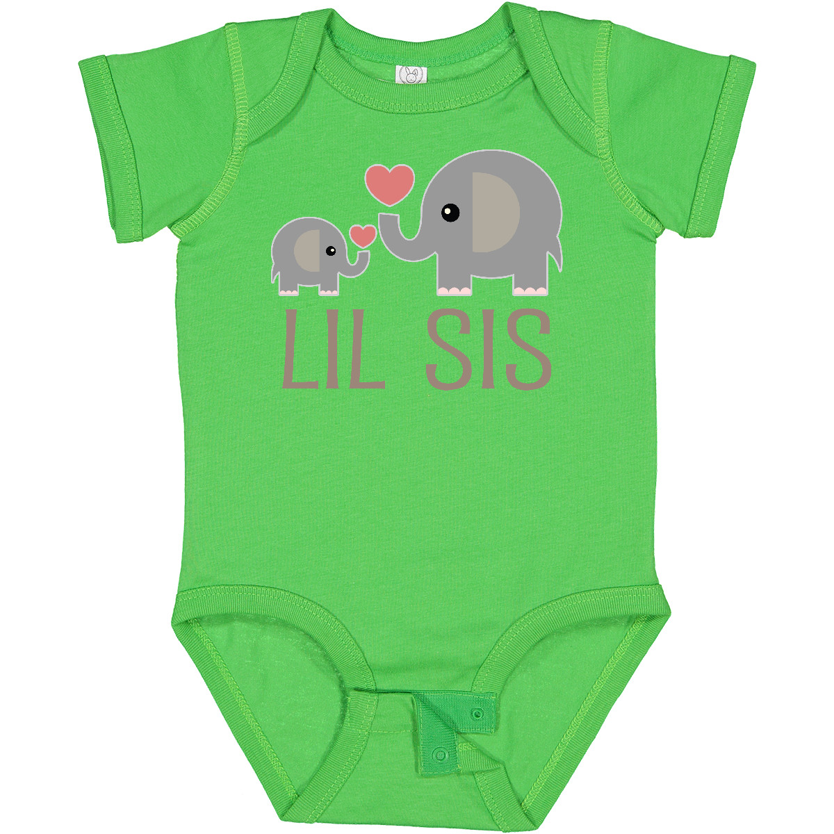 Inktastic Little Sister Elephant Girls Baby Bodysuit