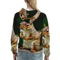 thumbnail image 7 of Salouo Squirrels Eating Peanuts On The Tree Pattern Hoodie Sweatshirts for Women, Autumn Pullover Hoodie Workout Sweat Women's Long Sleeve Preppy Sweatshirts-Medium, 7 of 7