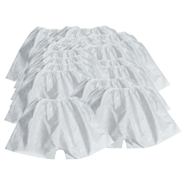 50 bóxers desechables para hombre, cómodos, envueltos individualmente y transpirables. Blanco