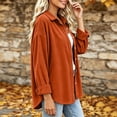 thumbnail image 5 of VBVC Women's Corduroy Button Down Shirt , Ladies' Long Sleeve Collared Blouse , Fall Winter Work Tops For Women, S-2XL, 5 of 6