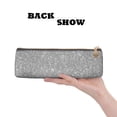 thumbnail image 2 of Naloa GlitterSilver Print Leather Pencil Case - Portable Big Capacity Pencil Pouch Organizer Bag Stationery Bag for Work & Office Pencil Pen Case, 2 of 5