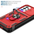 thumbnail image 4 of Rugged for Samsung Galaxy A23 5G Case with Camera Lens Sliding Cover Protective Phone Case with Rotated Ring Holder Stand, Heavy Duty Shockproof Protection Case for Samsung Galaxy A23 5G, Red+Black, 4 of 11