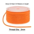 thumbnail image 2 of Unique Bargains Nylon Beading Thread Cord 3mm Extra Strong Braided Nylon String for Necklace Crafting 10M/33 Feet, Orange, 2 of 5
