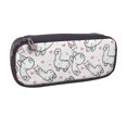thumbnail image 2 of Lsque Alpacas and Hearts Printed Big Capacity PU Leather Pencil Case Large Pencil Pouch Stationery Pen Bag Pencil Holder for Teen, 2 of 6