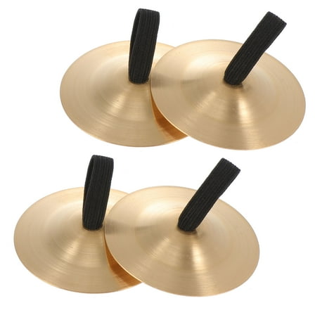 LEORX 4Pcs Musical Finger Cymbals Golden Alloy for Children Activities