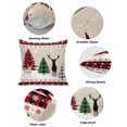 thumbnail image 5 of Christmas Decorative Throw Pillow Covers 20x20 Inch Set of 2 Reindeer Xmas Trees Pillow Cases for Couch, Buffalo Plaid Snowflake Snow Cushion Case for Living Room Bedroom Bed Car Chair, 5 of 8