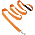 thumbnail image 2 of LAICAIW Double-Sided Reflective Dog Leash, 6 FT/5 FT/4 FT, Padded Handle Nylon Dogs Leashes for Medium & Large Dogs Walking, Orange, 6FT, 2 of 7