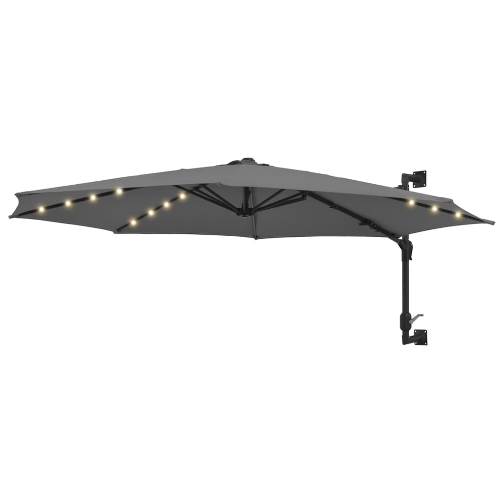 vidaXL Parasol with LEDs and Metal Pole Umbrella Colors -