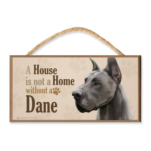 Great Dane v3 "A House is Not a Home without a Dane" Dog Sign / Plaque featuring the art of Scott Rogers