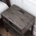 thumbnail image 3 of Leick Home Recessed Drawer Nightstand with Top AC/USB Charger in Oak, 3 of 9