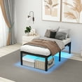 thumbnail image 3 of Twin Bed Frames 14 Inch Twin Platform Bed Frame with Large Storage Space,Black Bed Frame Twin Size Heavy Duty Metal Mattress Foundation,Corner Bed, 3 of 10
