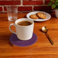 thumbnail image 5 of Unique Bargains 1 Pc Carved Flower Silicone Coaster Purple, 5 of 5