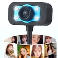 thumbnail image 3 of EGNMCR LED HD Webcam Desktop Computer PC Video Usb With Microphone Night Vision Camera Computer lens, 3 of 8