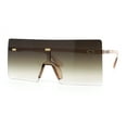 thumbnail image 4 of Oversize Rimless Shield Square Rectangle Large Sunglasses Beige - Brown, 4 of 8