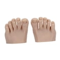 thumbnail image 3 of lionlar Practice Fake Foot Model Art Training Realistic Half Foot Flexible with Toes Dark Skin Color, 3 of 9