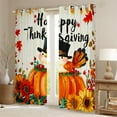 thumbnail image 2 of Manfei Cute Cartoon Turkey Black Out Curtains,Happy Thanksgiving Curtains Pack of 2 (42x63 Each),Rustic Pumpkin Maples Bedroom Curtains For Kids,Super Cozy Room Decor, 2 of 6
