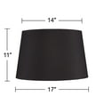 thumbnail image 6 of Springcrest Black Faux Silk Large Tapered Drum Lamp Shade 14" Top x 17" Bottom x 11" Slant x 11" High (Spider) Replacement with Harp and Finial, 6 of 6
