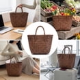 thumbnail image 6 of Vjnyvs Faux Rattan Woven Tote Bag, Artificial Straw Handbag for Women, Braided Handle Summer Beach Shopping Shoulder Bag, 6 of 7