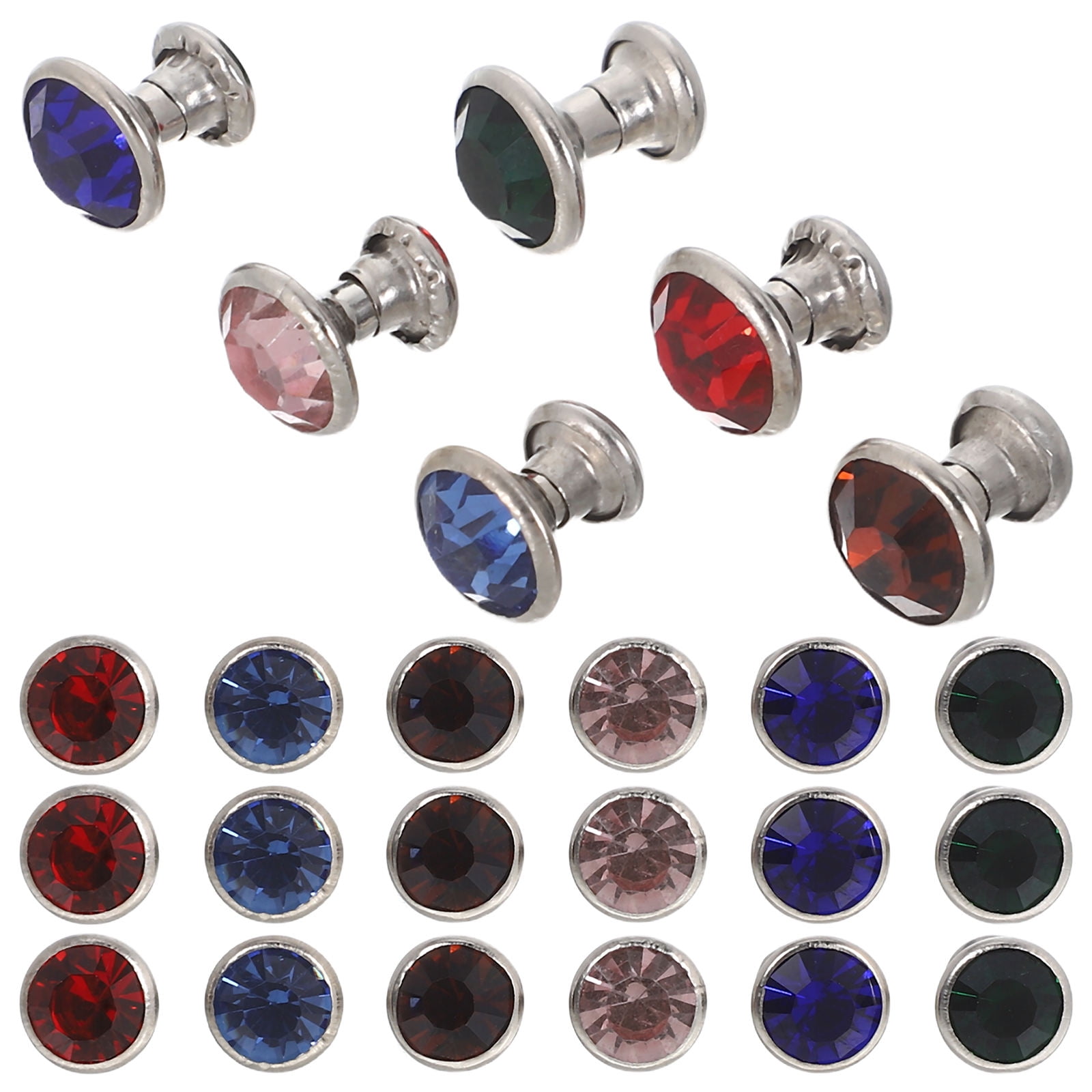 Milisten 120Pcs Double Cap Rivets for Dog Collar Decoration Alloy Material Multi Color Stylish Shine
