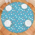 thumbnail image 2 of Blue Cartoon Unicorn Head Star Cloud Pattern Round Fitted Tablecloth with Elastic Edge,Dining Table Cover Waterproof,Outdoor Round Tablecloth for Camping,Dining,Indoor and Outdoor, 2 of 7