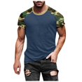 thumbnail image 1 of TSADFHJI Mens Gym Tank Tops Fall Mens T Shirt Short Sleeve Crew Neck Shirt with Pattern M Navy, 1 of 4