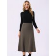 thumbnail image 4 of DARING DIVA Women's A-Line Skirts Stretchy Sweater Midi Skirt Large Dark Coffee, 4 of 8