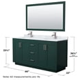 thumbnail image 6 of Wyndham Collection Miranda 66" Plywood Double Bathroom Vanity in Green/Nickel, 6 of 7