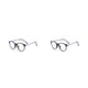 thumbnail image 2 of Minnieouse Montura de gafas de lectura a la moda monturas de gafas monturas de gafas ópticas montura redonda soporte de nariz integrado Marco morado/negro. 2piezas, 2 of 6